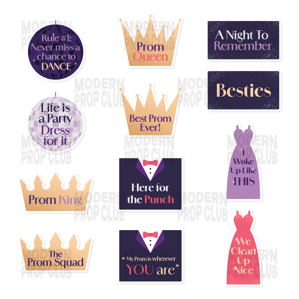 Sample Sticky Note Prom Items Prom Set